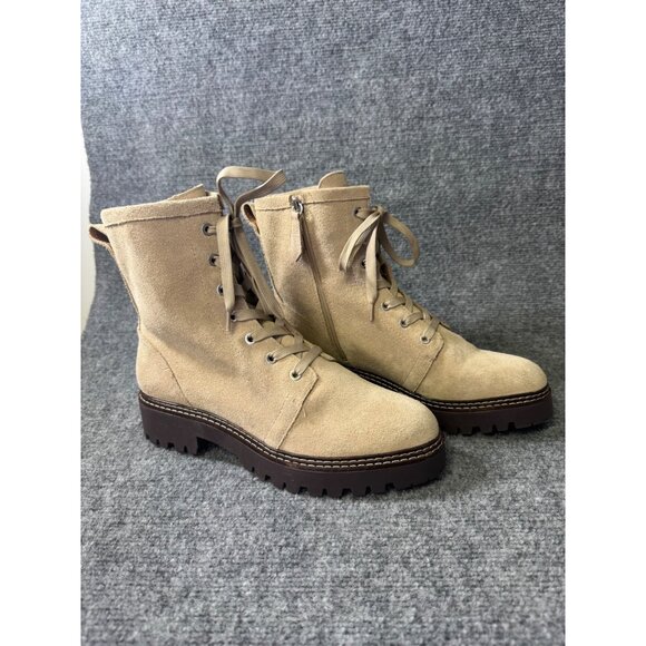 Nordstrom 9.5M Nomoonie-Lea Tan Suede Lace-Up Ankle Boots - Picture 6 of 16